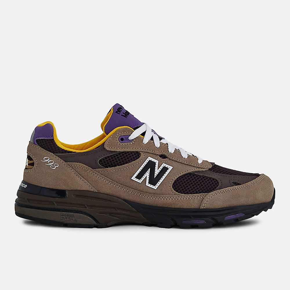 New Balance Made in USA 993 Shoes Mushroom with Midnight Violet